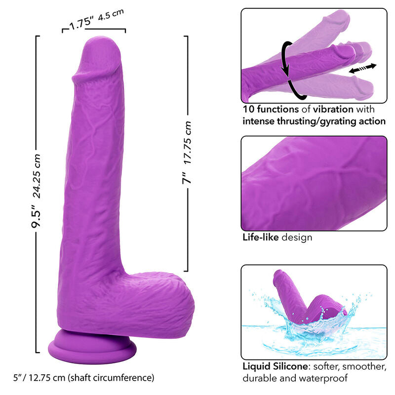 Studs rechargeable and rotating vibrator 10 vibrations purple