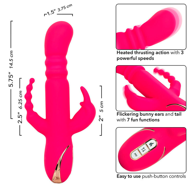 Jack Fantasy Triple Heating Vibrator Pink Rabbit