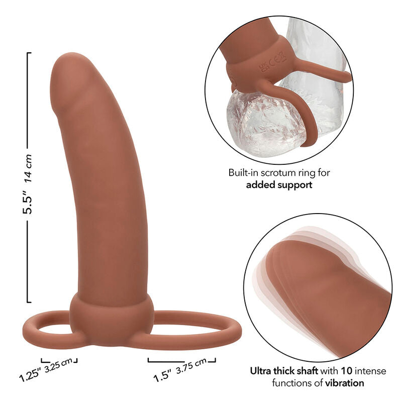Maxx Thick Double Penetrator 10 Vibrations Brown