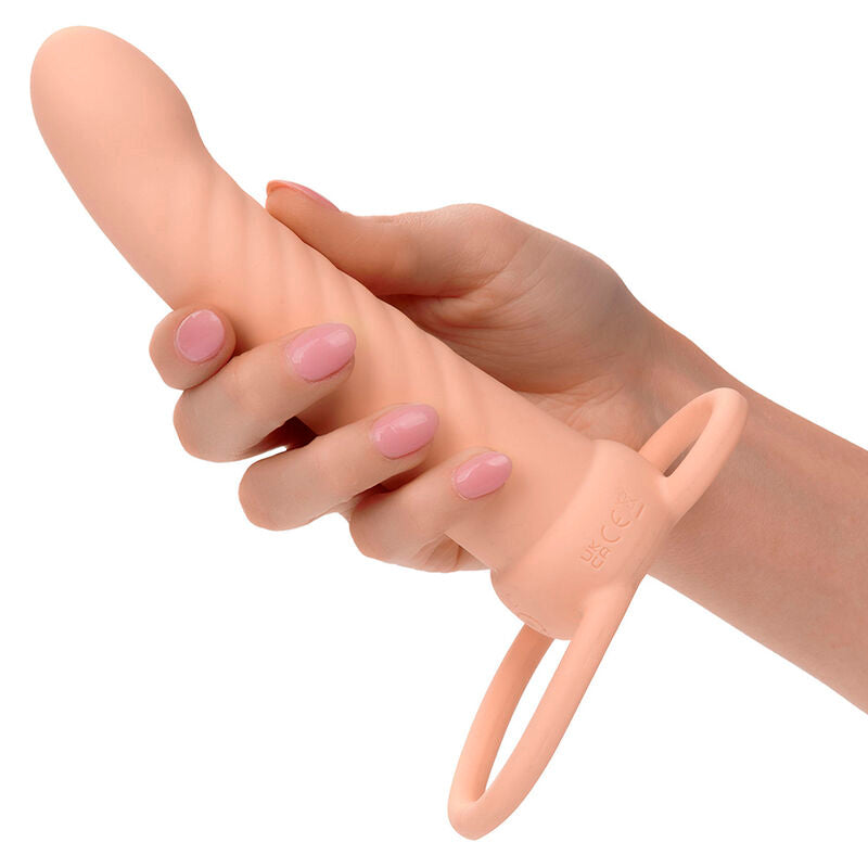 Maxx Double Ribbed Penetrator 10 Vibrations Flesh