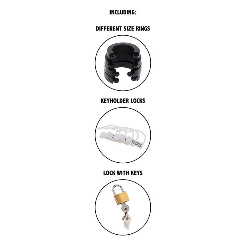 Extreme silicone chastity cage size S black