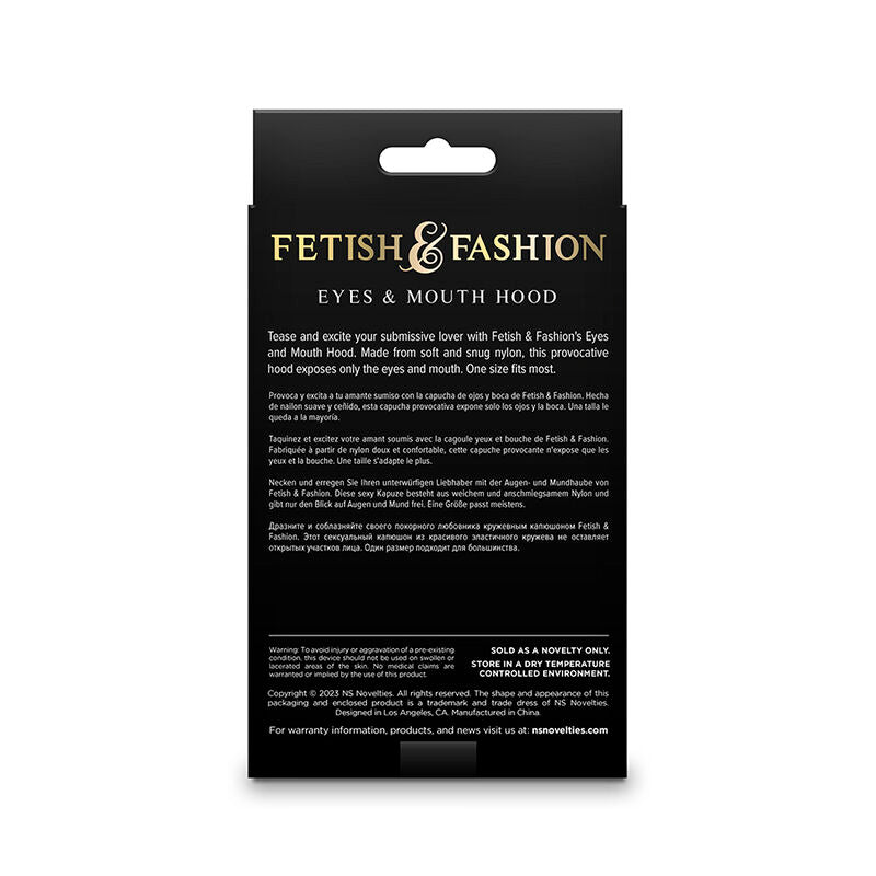 Fetish &amp; fashion hood eyes and mouth white nylon