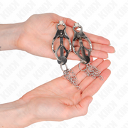 Japanese clover tongs with small silver chains