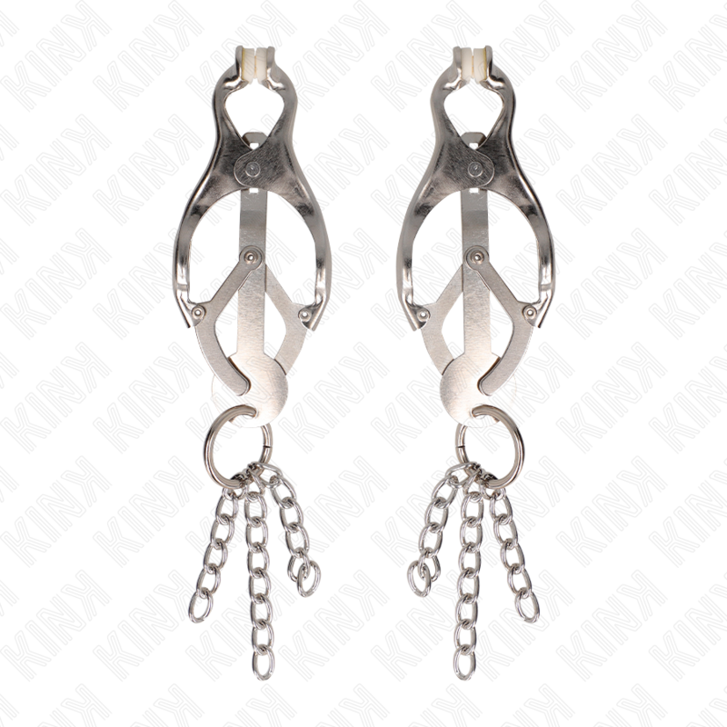 Japanese clover tongs with small silver chains