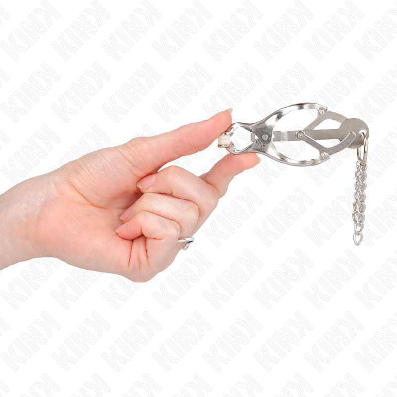 Japanese clover tongs with small silver chains