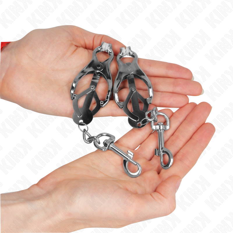 Japanese clover tongs with silver hooks