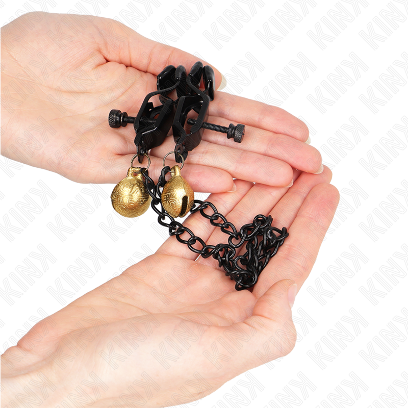 Meton clips flat chain and silver bell 30 cm