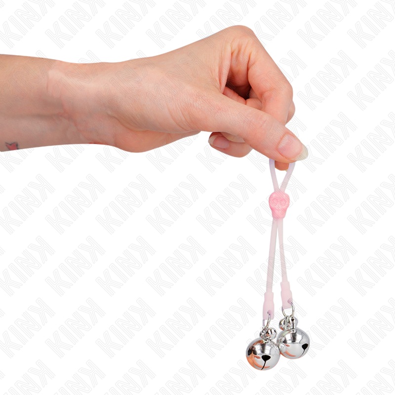 Skull Light-Up Phone Clips with Adjustable Bell Ring Pink/Silver