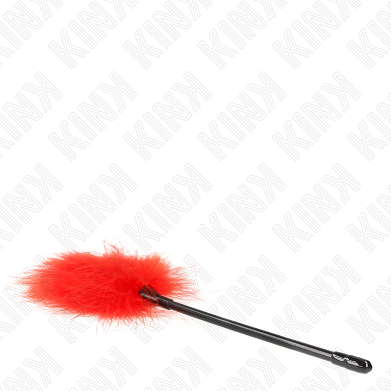 Red tickle feathers used for bondage kit 27 cm