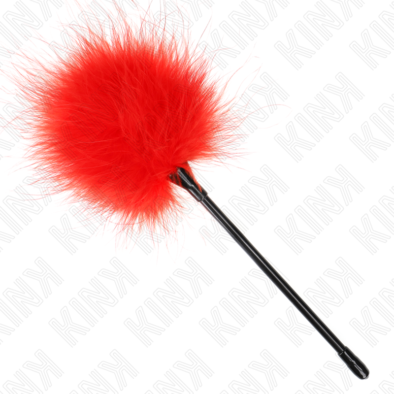 Red tickle feathers used for bondage kit 27 cm