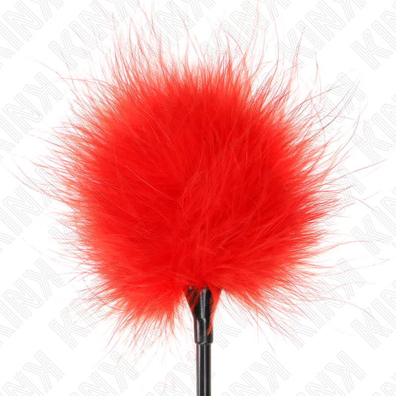 Red tickle feathers used for bondage kit 27 cm