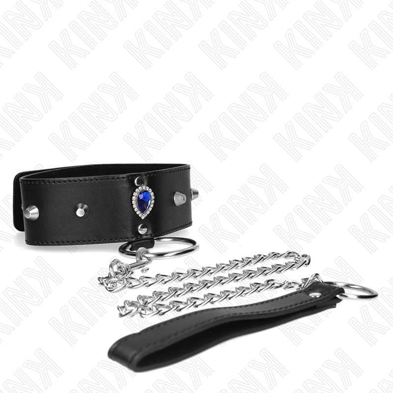 65 cm necklace with adjustable blue diamond bracelet 36-43 cm x 5 cm