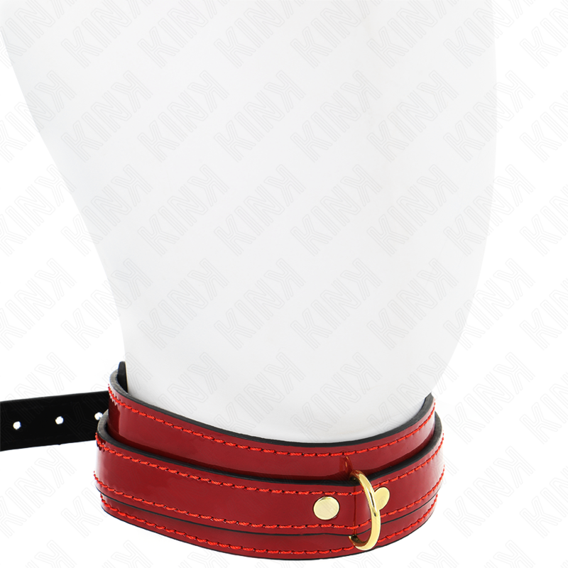 Adjustable wine red necklace with gold details 29-42.5 cm x 4 cm