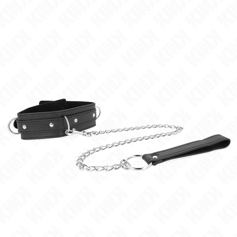 Collar with leash 65 cm 3 rings model 1 adjustable 38-49 cm x 5 cm