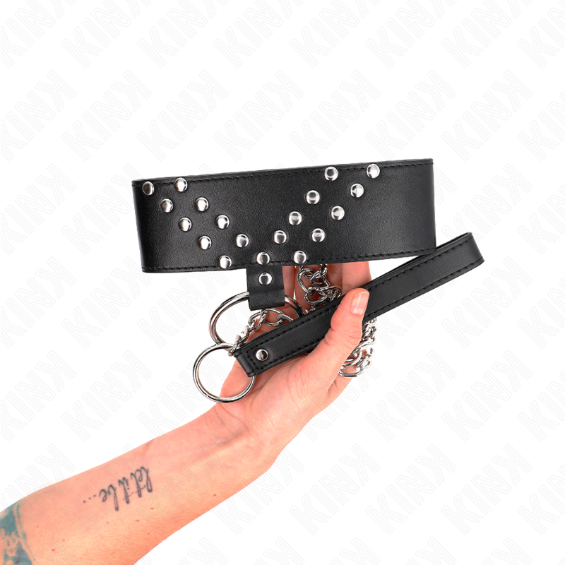Necklace with belt 65 cm with adjustable v rivet 36-43 cm x 5 cm