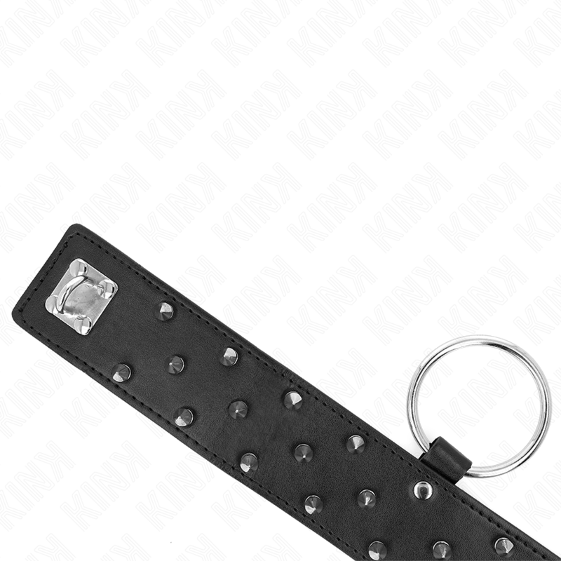 Collar with leash 65 cm with silver studs model 5 adjustable 36-43 cm x 5 cm