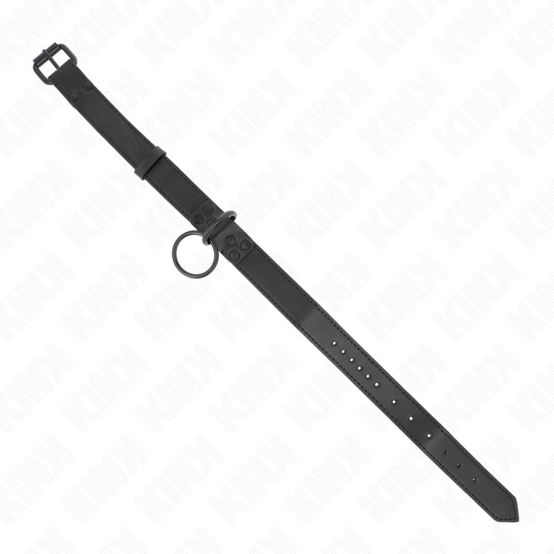 Collar with dark leash 65 cm adjustable 37-54 cm x 3 cm
