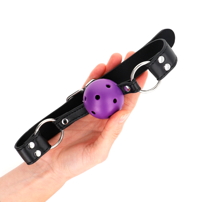 Breathable ball 4 cm bag with double purple rivet 62.5 x 2.5 cm adjustable 42-58 cm
