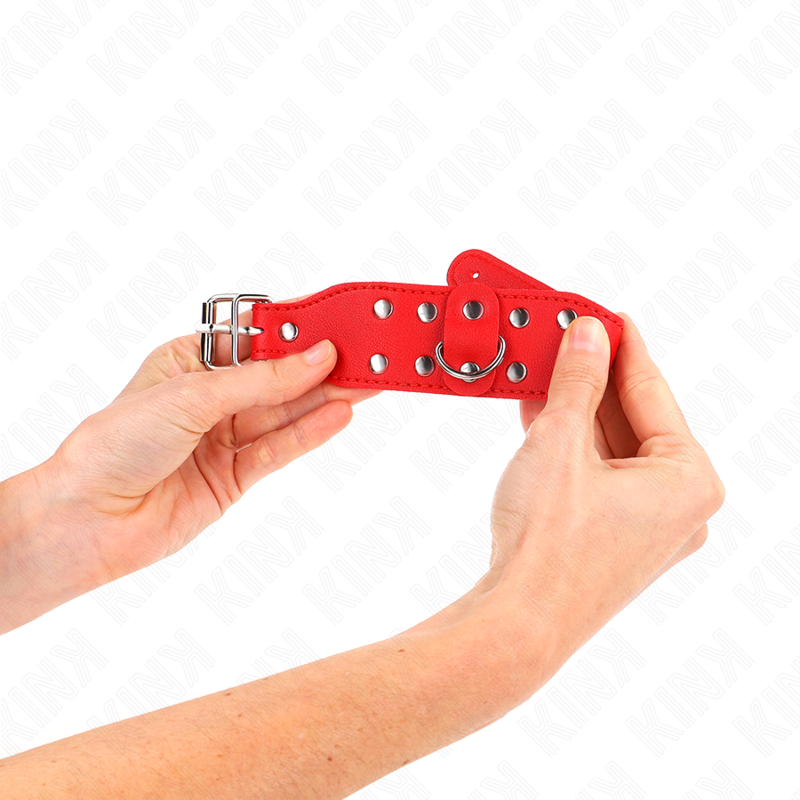 Bracelets with double line of adjustable red studs