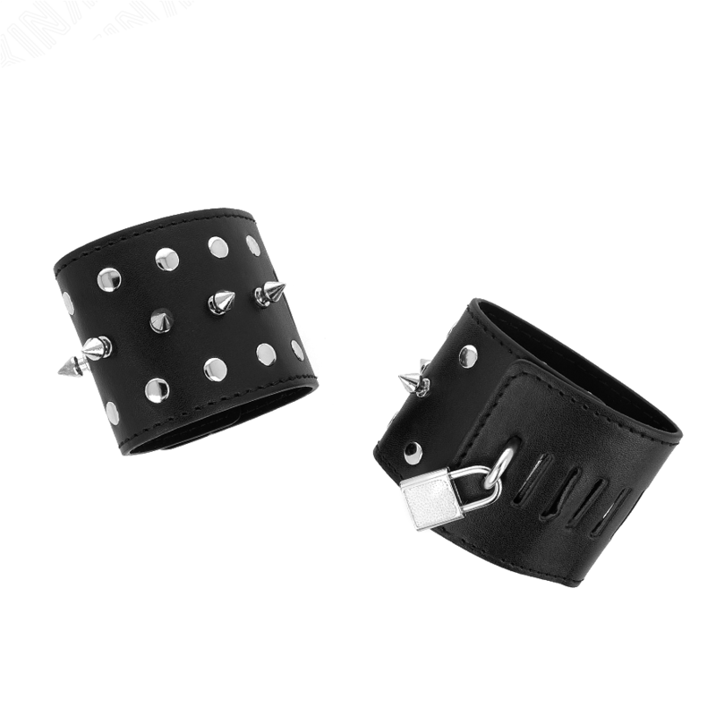 Punk wrist bracers with spikes 25 x 6 cm
