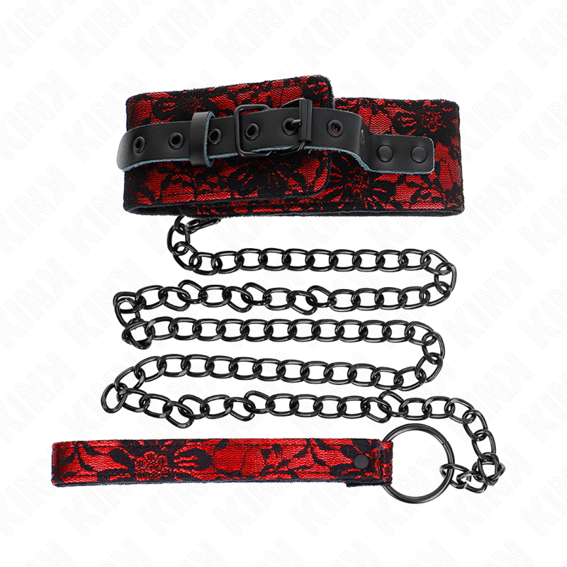 Lace collar with belt with real leather belt 105 cm / 44 x 5.5 cm