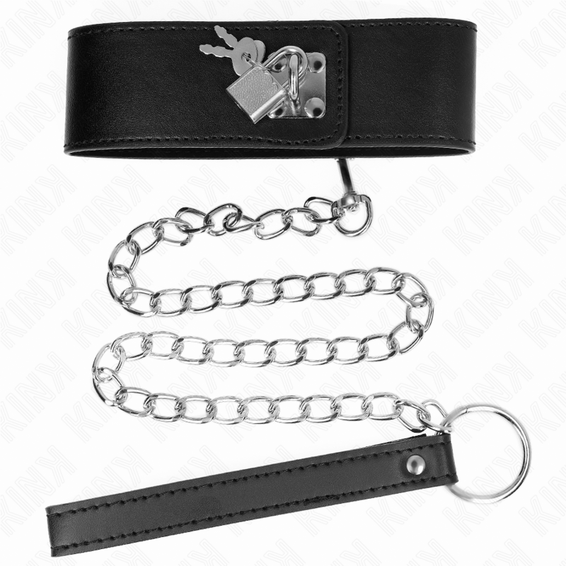 Necklace with belt 65 cm with wide black adjustable bracelet 33.5-41 cm x 5 cm