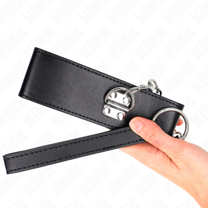 Necklace with belt 65 cm with wide black adjustable bracelet 33.5-41 cm x 5 cm