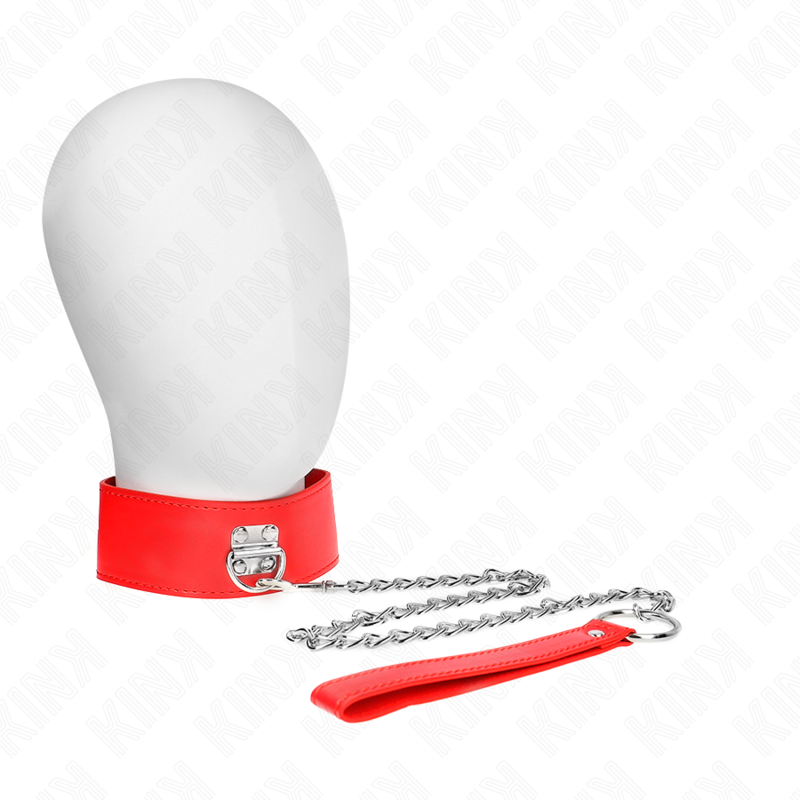 Necklace with belt 65 cm with wide adjustable red bracelet 33.5-41 cm x 5 cm
