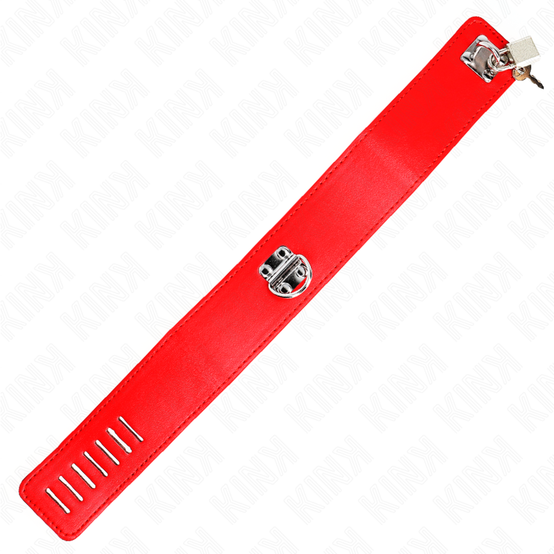 Necklace with belt 65 cm with wide adjustable red bracelet 33.5-41 cm x 5 cm