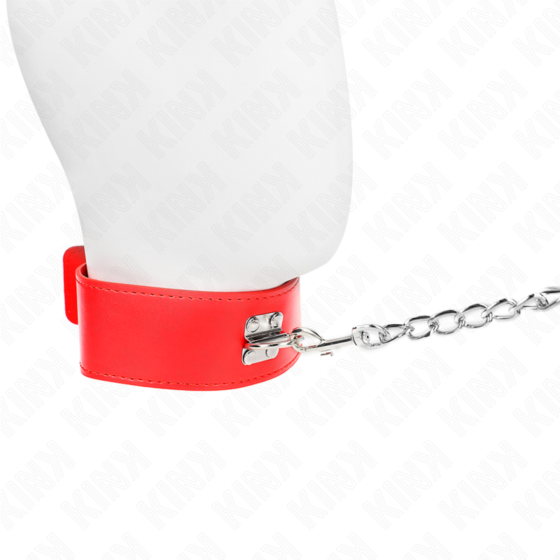 Necklace with belt 65 cm with wide adjustable red bracelet 33.5-41 cm x 5 cm