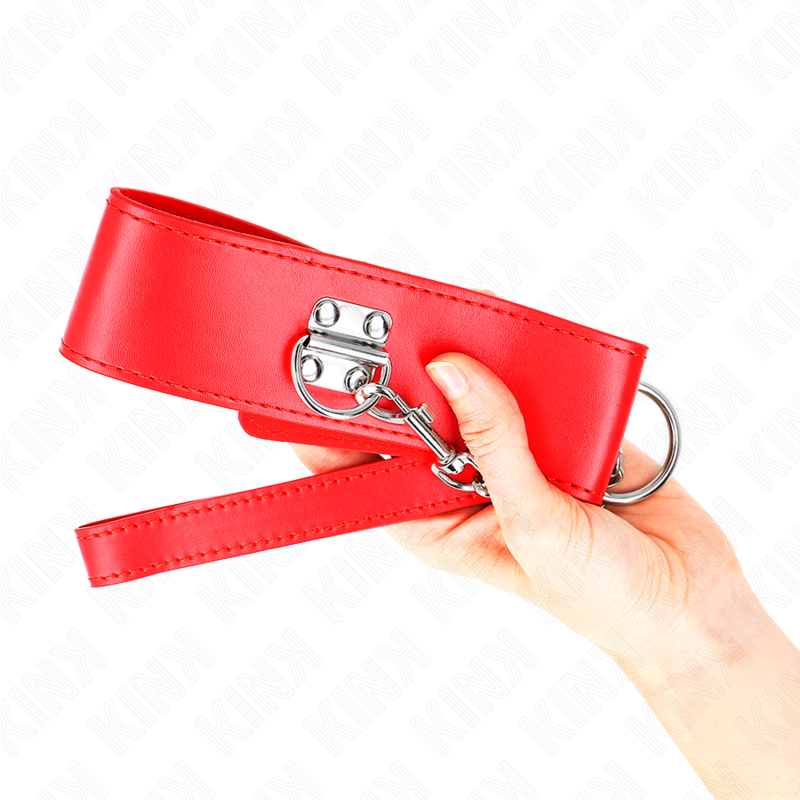 Necklace with belt 65 cm with wide adjustable red bracelet 33.5-41 cm x 5 cm