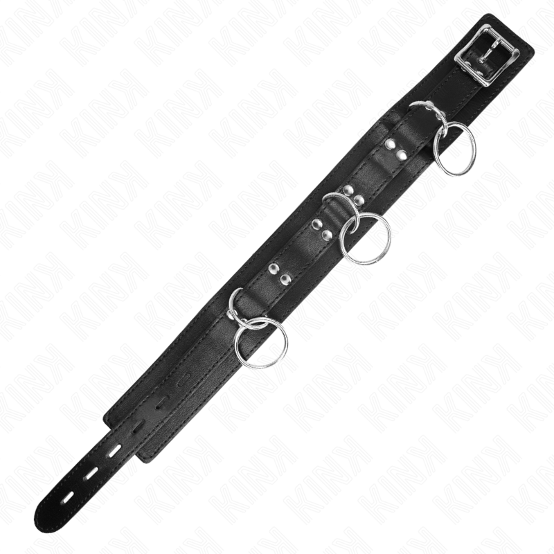 3-ring bondage collar with strap 80 cm 53 x 5 cm