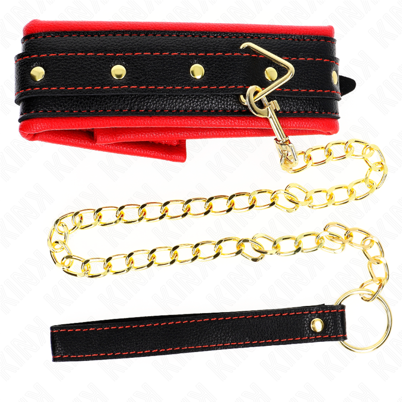 Necklace with imitation leather sponge strap model 2 adjustable 37-54 cm x 3 cm