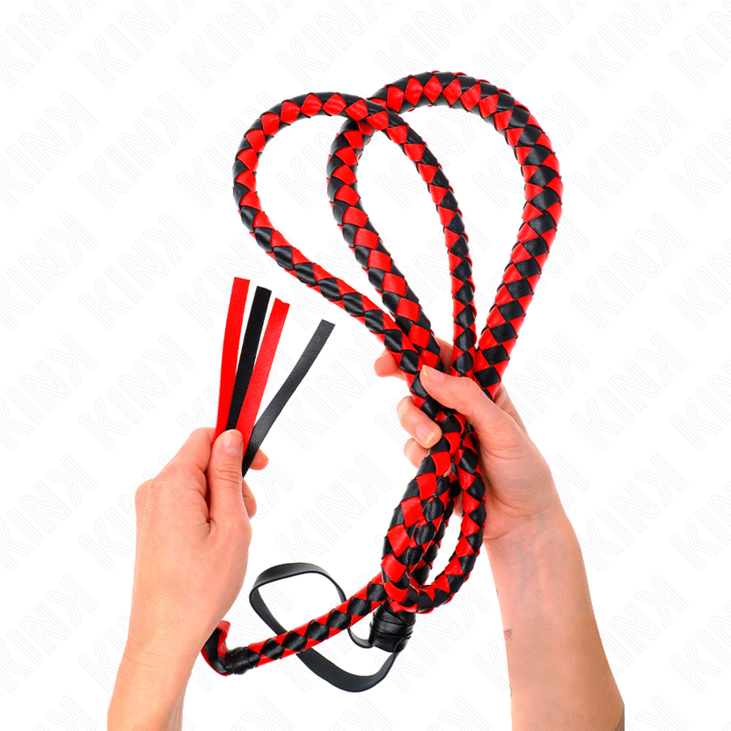 Long red snake whip 210 cm