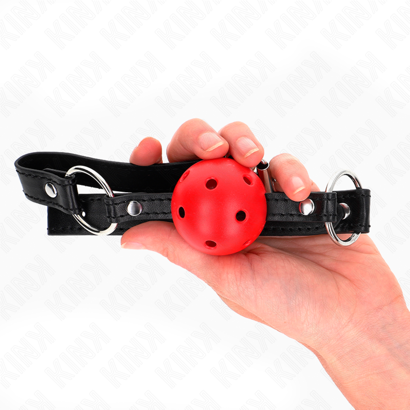 Red hard hollow ball 4.5 cm gag model 1 63.5 x 2 cm