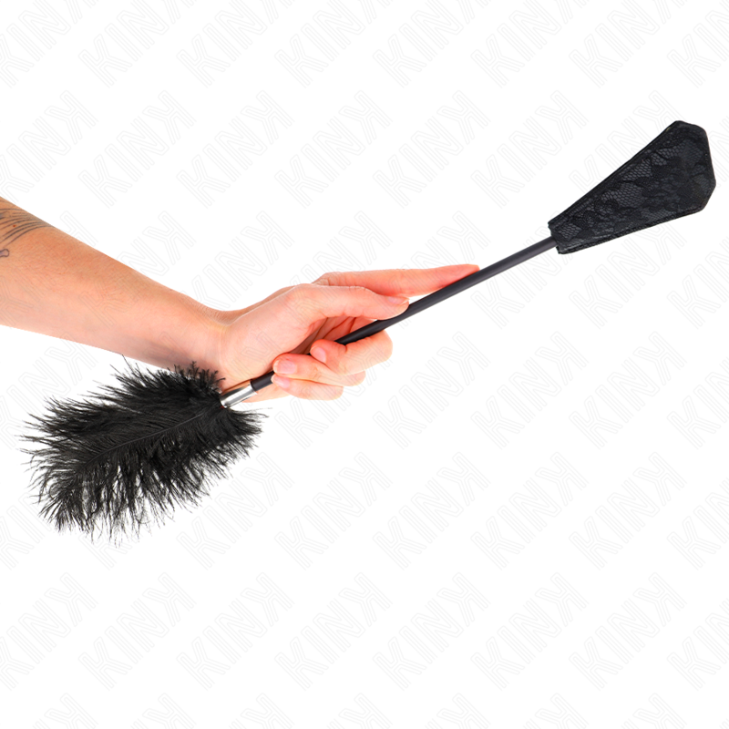 Ostrich feathers for tickle with lace palette 56 cm