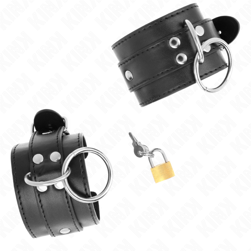 Adjustable Black O-Ring Locking Wristbands 20-28cm x 5.5cm