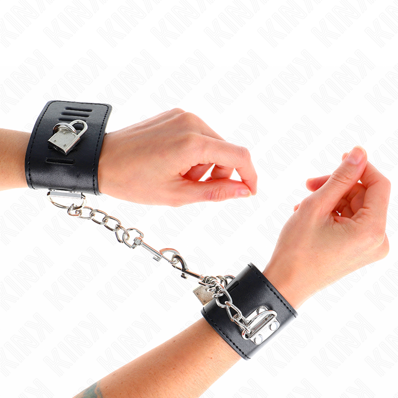 Wrist rest with adjustable black padlock closure 16-23 cm x 5.5 cm