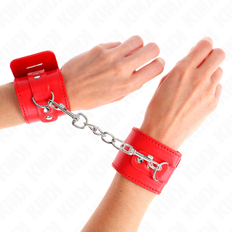 Wrist rest with adjustable red padlock closure 16-23 cm x 5.5 cm