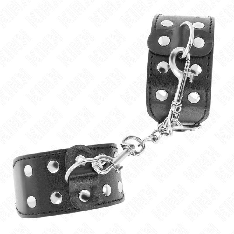 Bracelets with double line of adjustable black studs