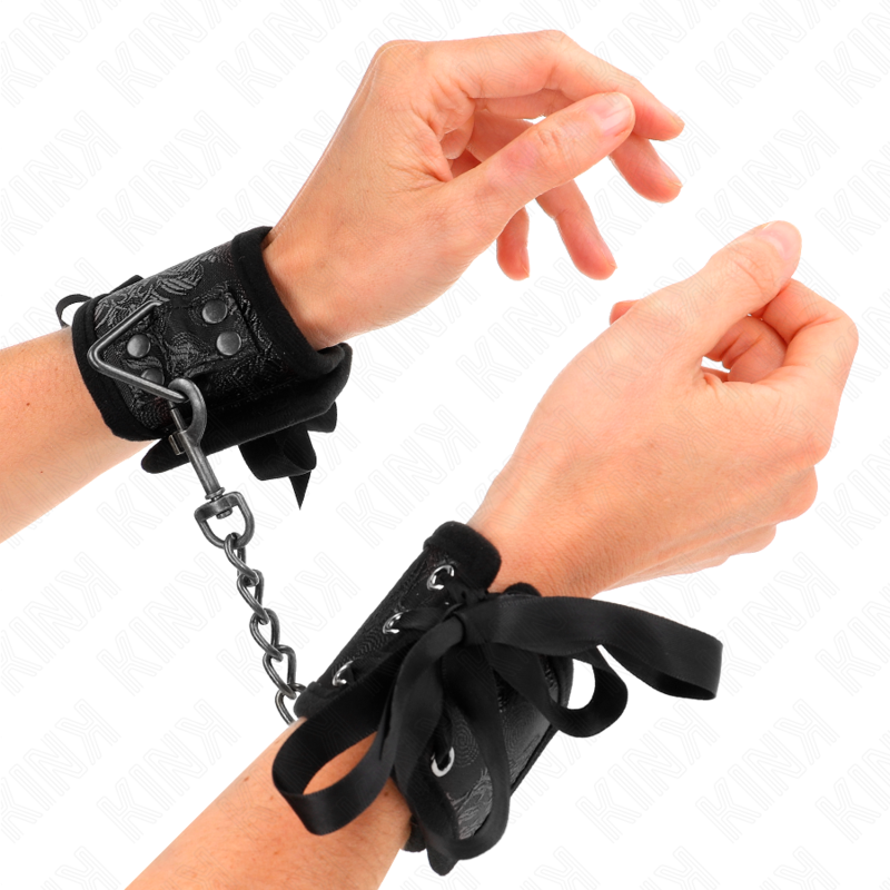 Scandal wrist restraints with black lace details 24.5 cm x 6.5 cm
