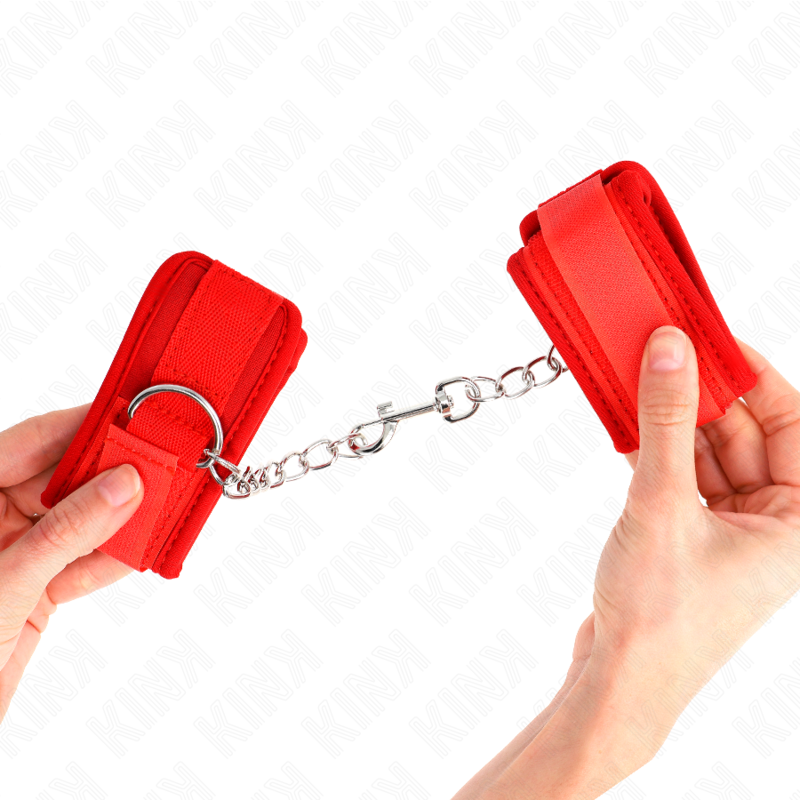 Red neoprene wristbands 42 x 5 cm