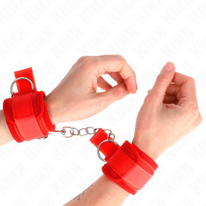 Red neoprene wristbands 42 x 5 cm