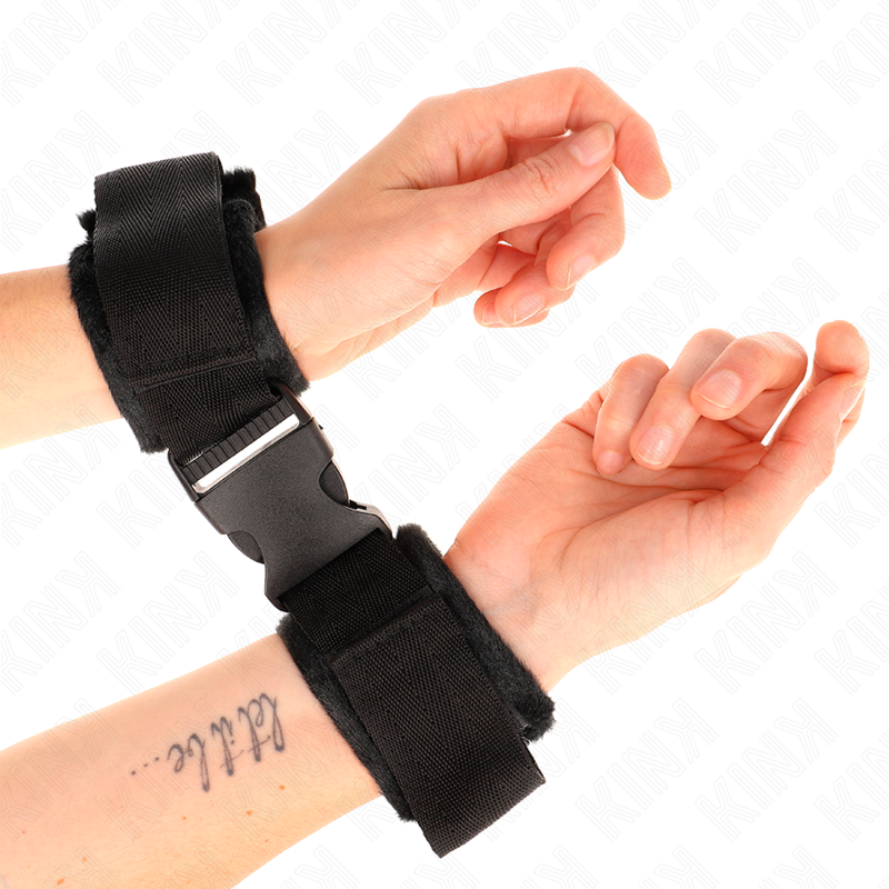 Red-Black Nylon Hook and Loop Wristbands Model 1 Adjustable 25-35cm x 6cm