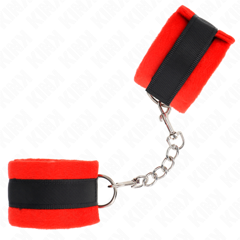 Black-red fur beginner cuffs 30 x 7 cm