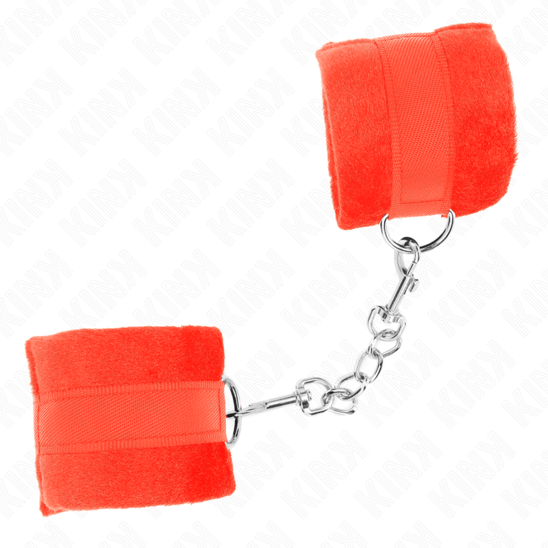 Red fur beginner cuffs 30 x 7 cm