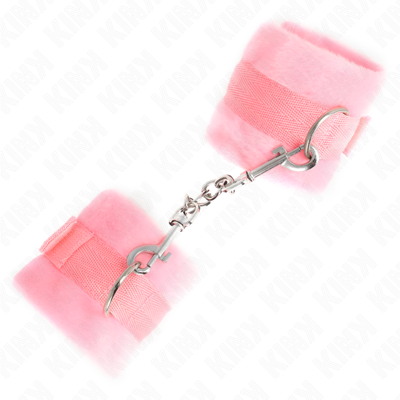 Pink fur beginner cuffs 30 x 7 cm