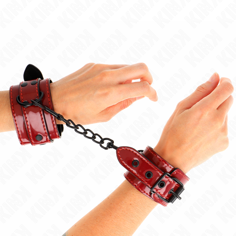 Dark red cuffs 23 x 5 cm