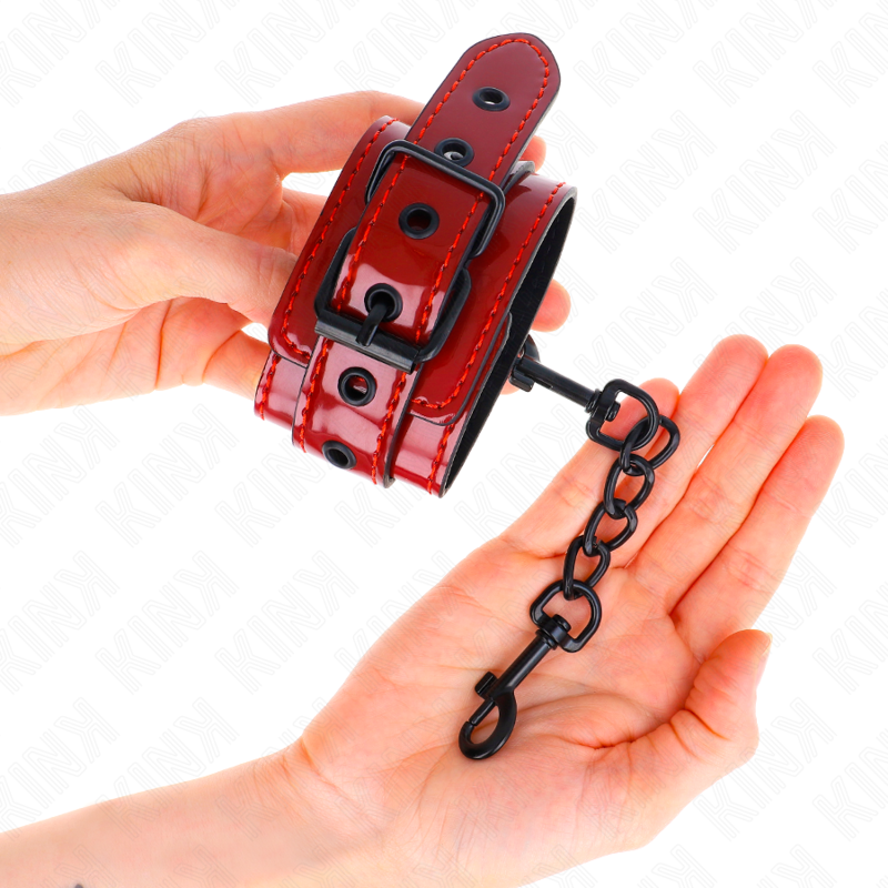Dark red cuffs 23 x 5 cm