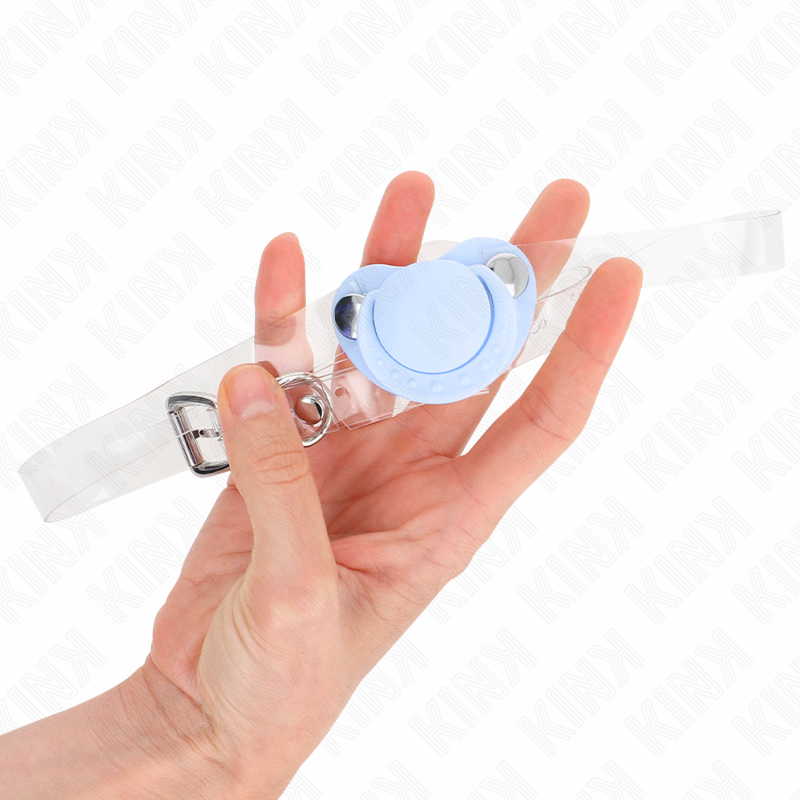 Light blue lollipop gag 5.5 x 4 cm adjustable 43-60 cm